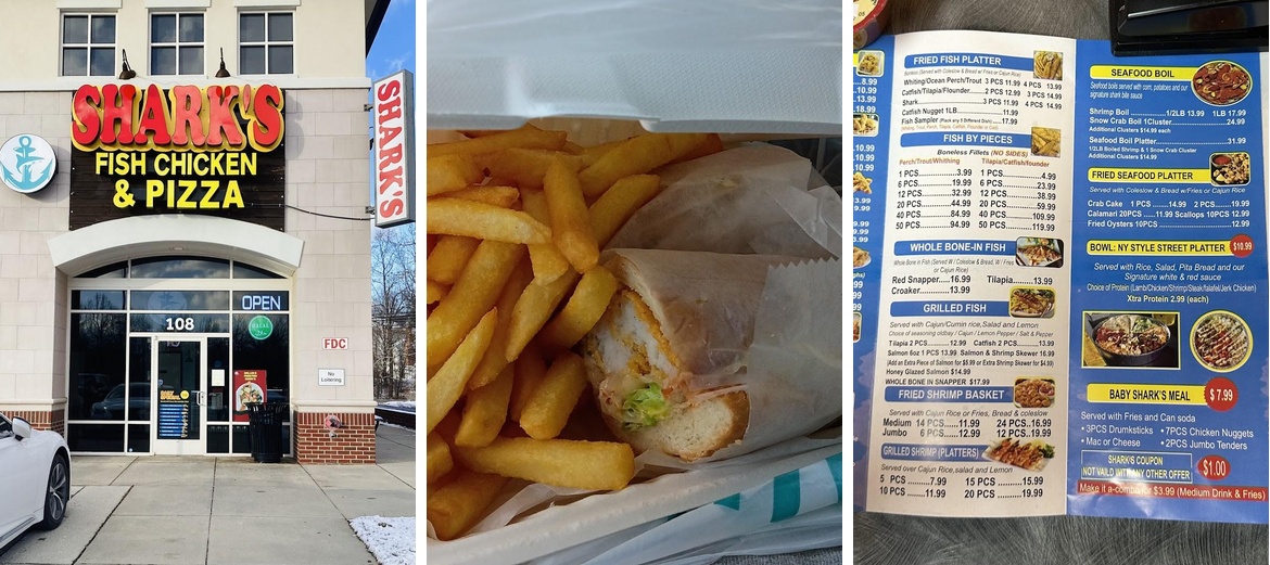 Sharks Fish Chicken & Pizza Menu