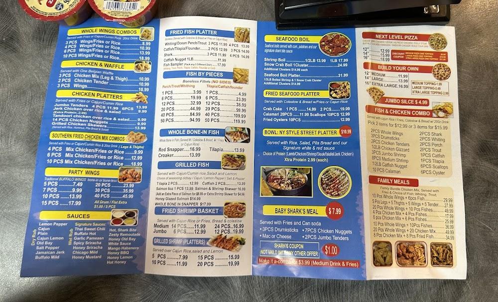 Sharks Fish Chicken & Pizza Menu image 1