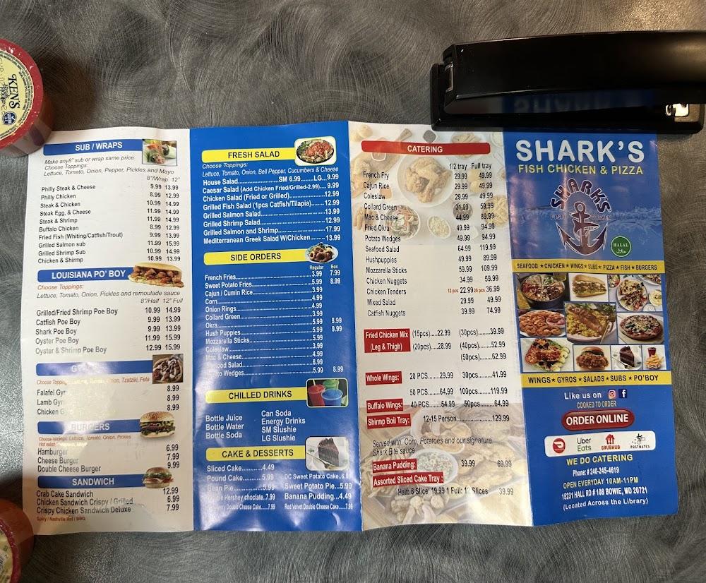 Sharks Fish Chicken & Pizza Menu image 2